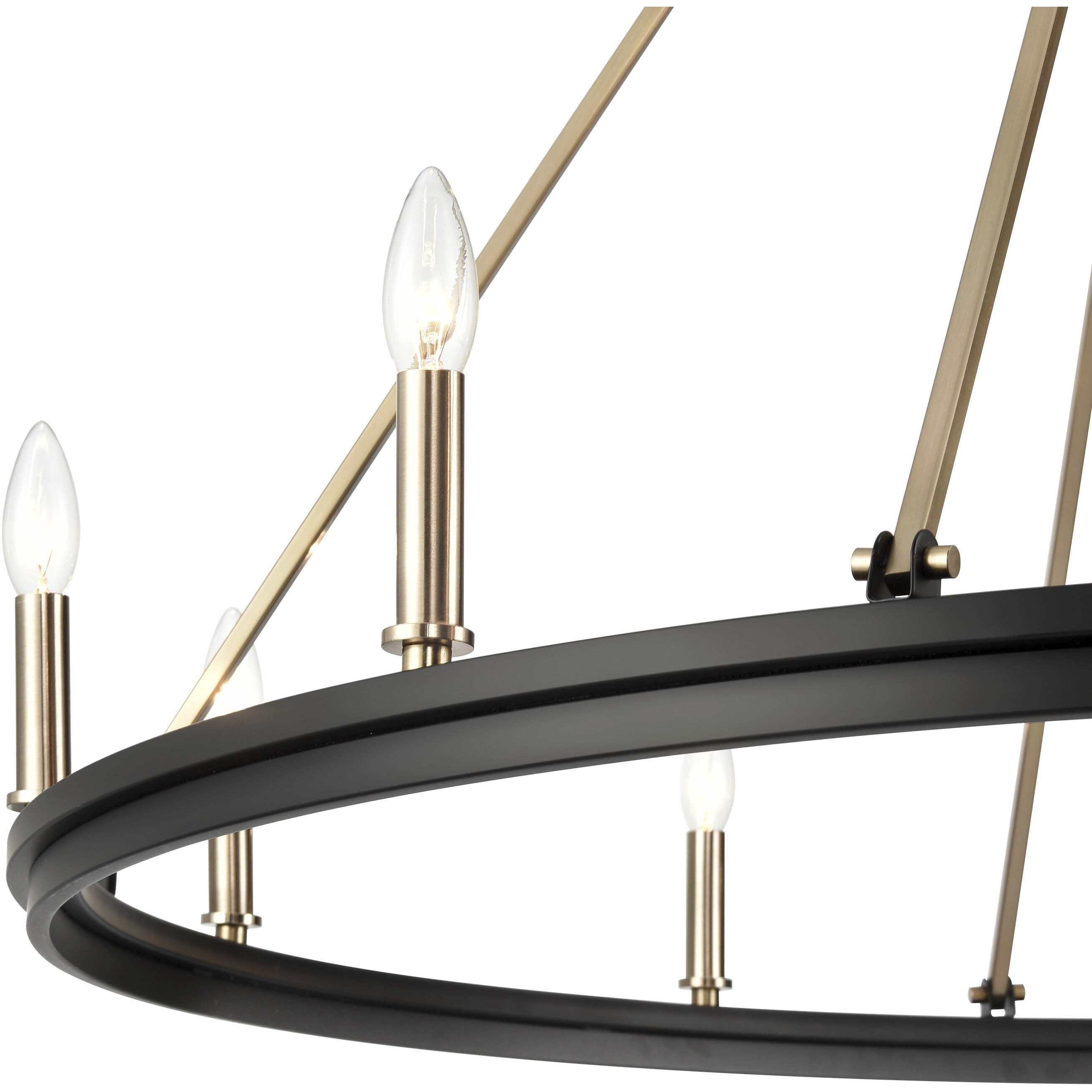 Carruth 10 Light 45 inch Matte Black/Modern Gold Chandelier Ceiling Light